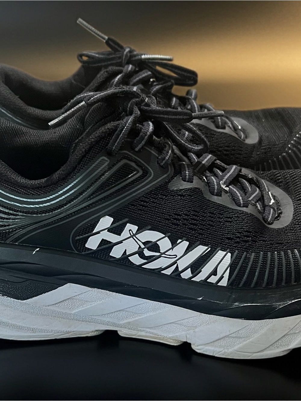 Hoka Women's Black and White Running Shoe